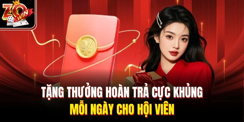 Tặng thưởng hoàn trả cực khủng mỗi ngày cho hội viên